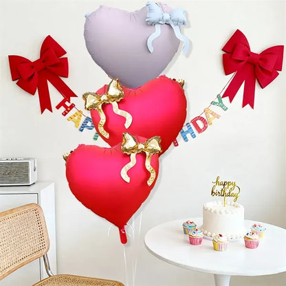 Anniversary wedding party decor 22 inch bow heart balloons