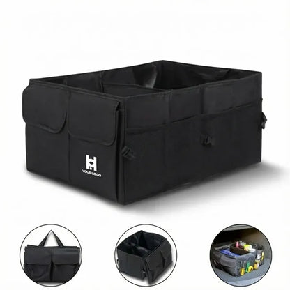 Collapsible waterproof car trunk backseat storage organizer