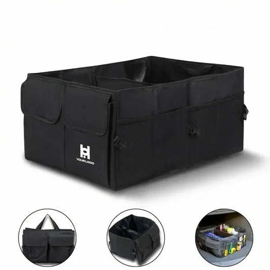 Collapsible waterproof car trunk backseat storage organizer