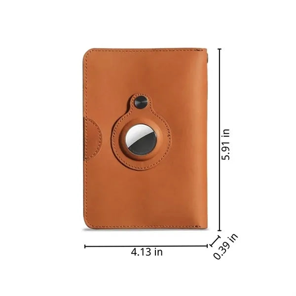 Travel passport holder wallet cover case with tracker slot