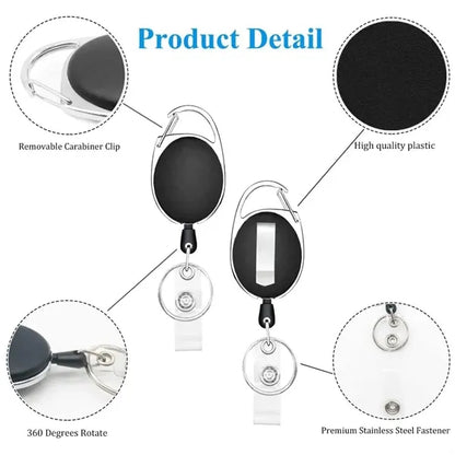 Retractable ID Card Badge Holder