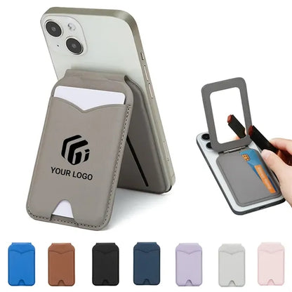 RFID blocking cards holder magnetic wallet with mirror