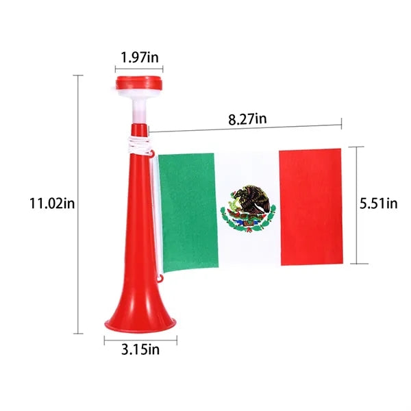 Stadium horn with nation flags noisemakers for soccer party
