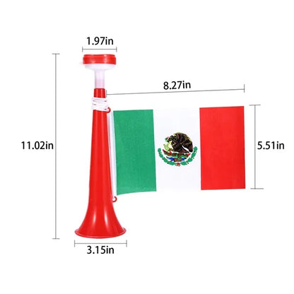 Stadium horn with nation flags noisemakers for soccer party