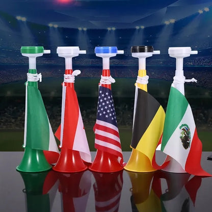 Stadium horn with nation flags noisemakers for soccer party