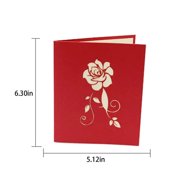 3D rose pop up greeting card for Valentine's day birthday
