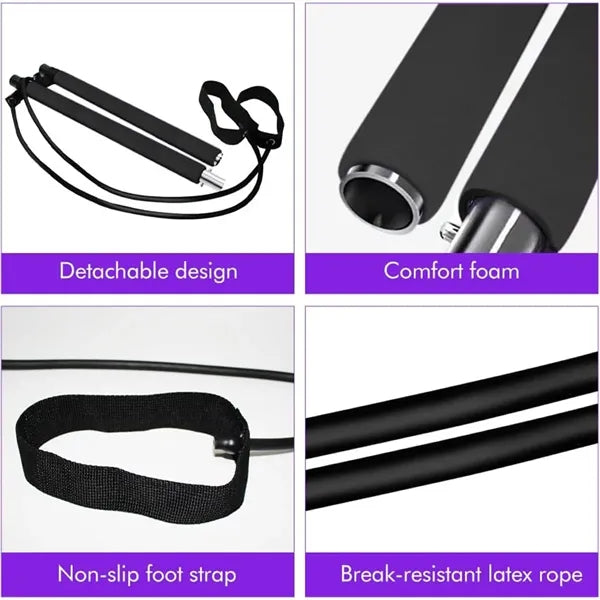 Home gym workout equipment yoga sculpt pilates bar stick kit