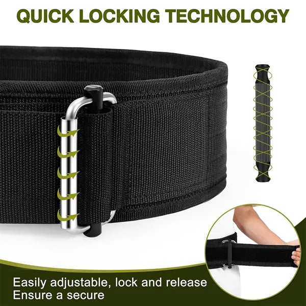 Quick locking unisex premium gym fitness weight lifting belt
