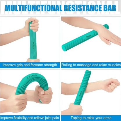 Grip strength trainer non-slip fitness flex resistance bar
