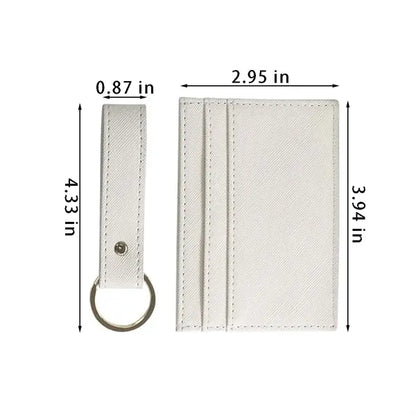 Gift set minimalist slim wallet card holder with keychain