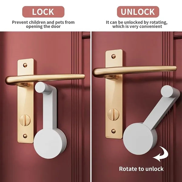 Child proof safety press rotation operation door lever lock