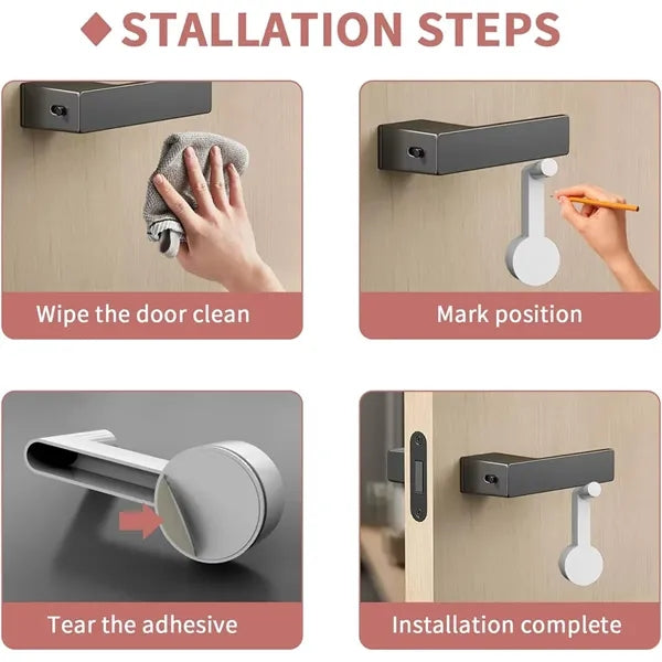Child proof safety press rotation operation door lever lock