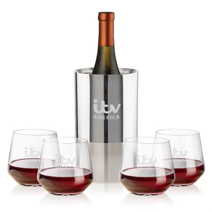 Catania Wine Cooler & Sturgis Stemless Wine Set