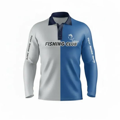 Long Sleeve Fishing Polo T-Shirt Ice-Silk Interlock UPF