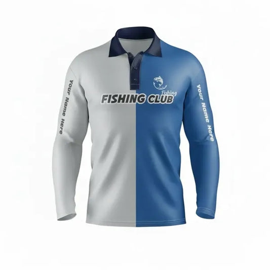 Long Sleeve Fishing Polo T-Shirt Ice-Silk Interlock UPF