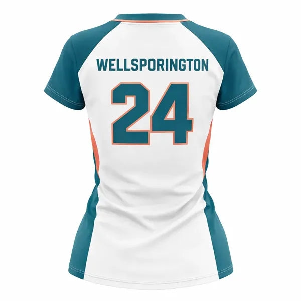 Sublimated Women's Football Fanwear Jersey (Mesh Siding)