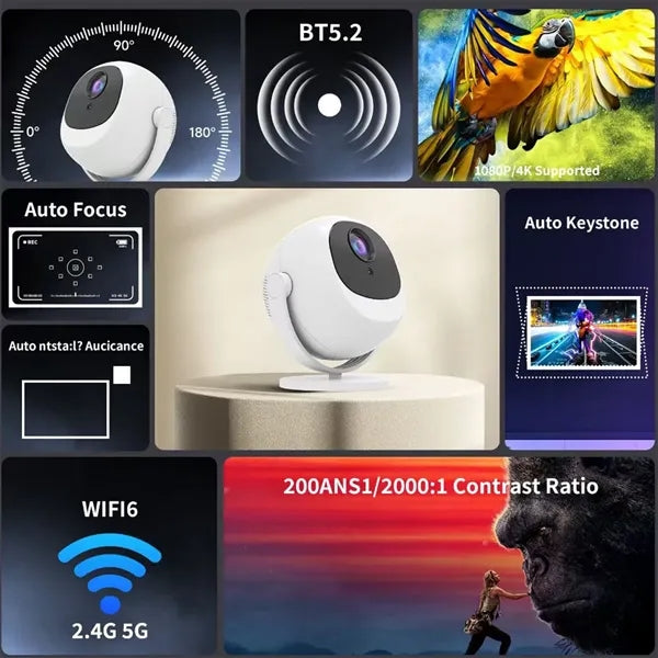 Home Theater & Small Gathering Spherical Portable Projector