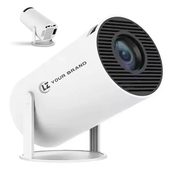 Compact Cylinder-Shaped Projector for Home & Outdoor Use