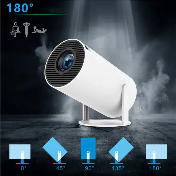 Compact Cylinder-Shaped Projector for Home & Outdoor Use