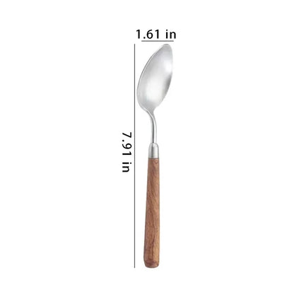 Wooden handle tablespoon flatware serving dinner spoon