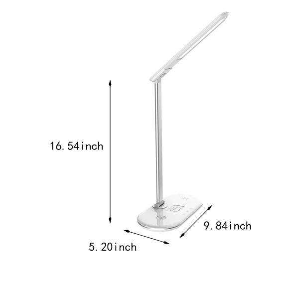 Versatile portable foldable wireless charging LED desk lamp
