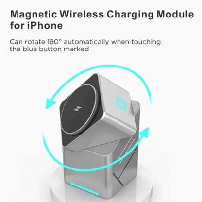 3 in 1 rotating wireless charger stand charging station