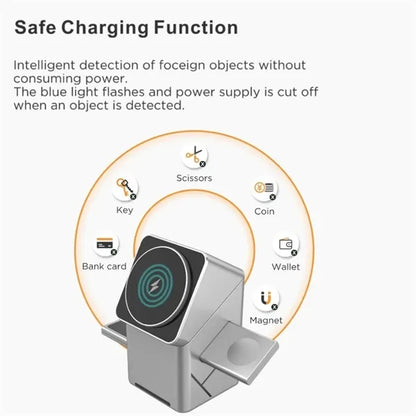 3 in 1 rotating wireless charger stand charging station
