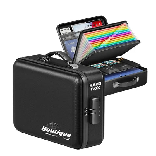 Hard Case Fireproof Document Box with Lock for  Valuables