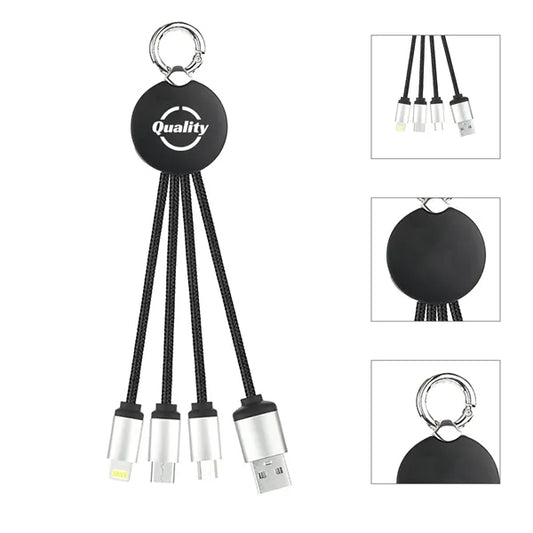 3 in 1 Light Up  Short Charging Cable
