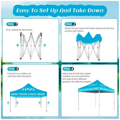 Custom 10x10 Canopy Tent with Logo for Outdoor Events