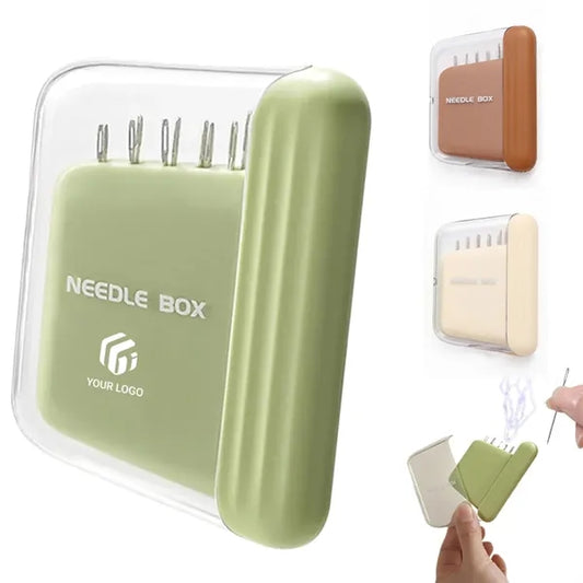 Portable durable travel home magnetic sewing needles case