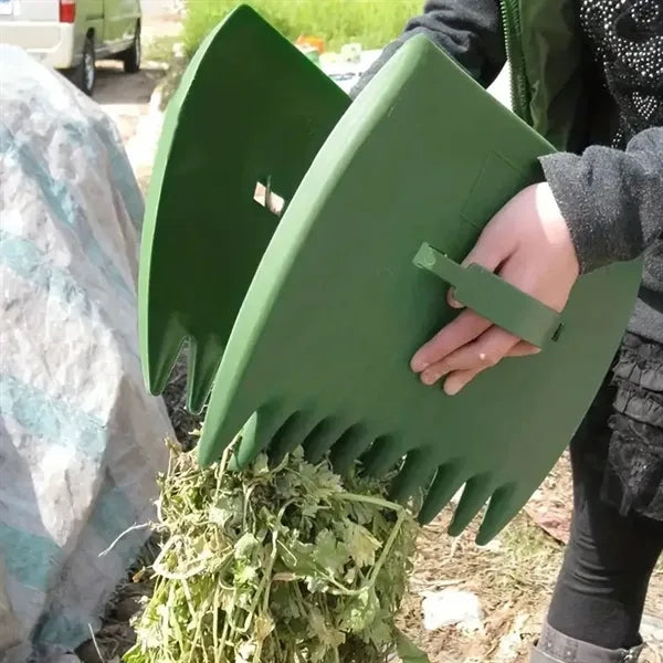 Durable yard garden work large leaf scoop hand rakes grabber