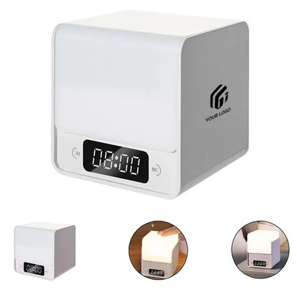 Dimmable rechargeable 2 in 1 LED cube night light with clock