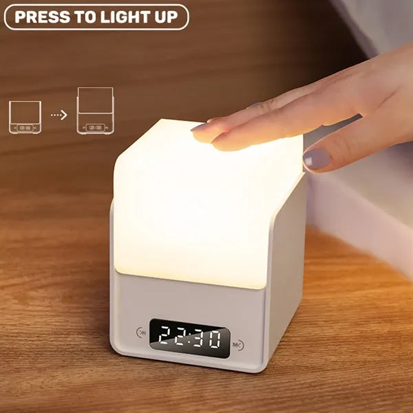 Dimmable rechargeable 2 in 1 LED cube night light with clock
