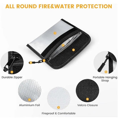 Durable Fireproof Waterproof Travel Passport Document Bag