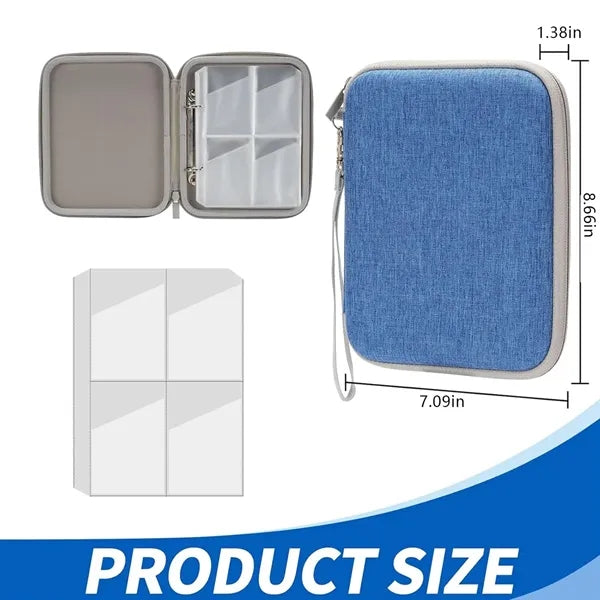 Portable 80 Pockets Binder Holder Card Case with Zipper