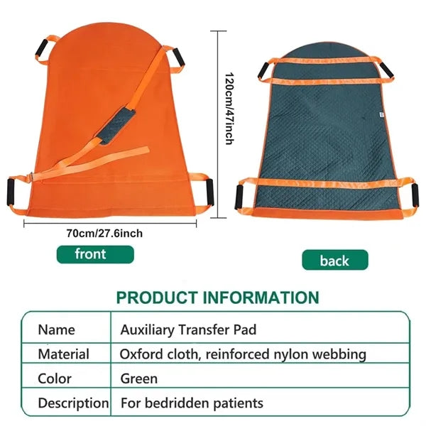 Large Patient Transfer Bed Positioning Pad with Handles