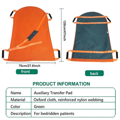 Large Patient Transfer Bed Positioning Pad with Handles