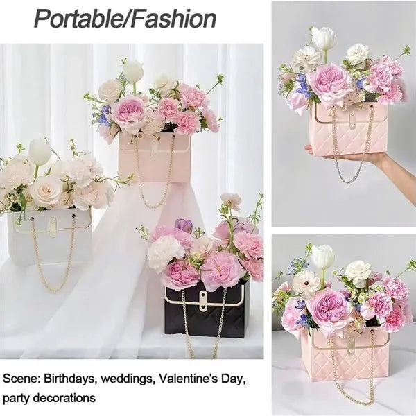 Weddings paper bouquets bag flower gift box with handle
