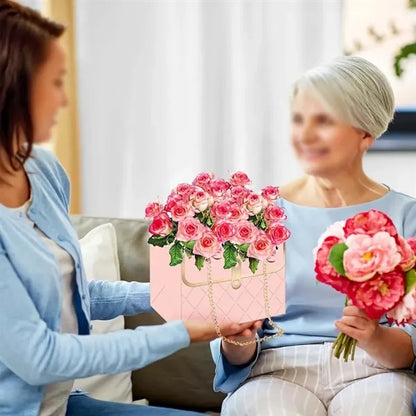 Weddings paper bouquets bag flower gift box with handle