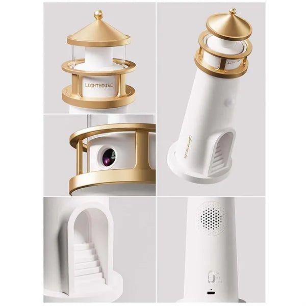 LED Bedroom Decor Kids Gift Night Light Moon Lighthouse Lamp
