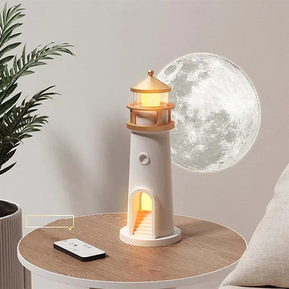 LED Bedroom Decor Kids Gift Night Light Moon Lighthouse Lamp