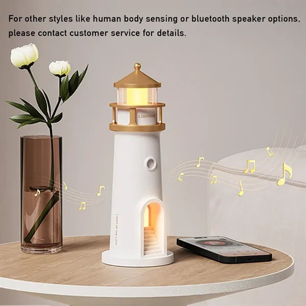 LED Bedroom Decor Kids Gift Night Light Moon Lighthouse Lamp