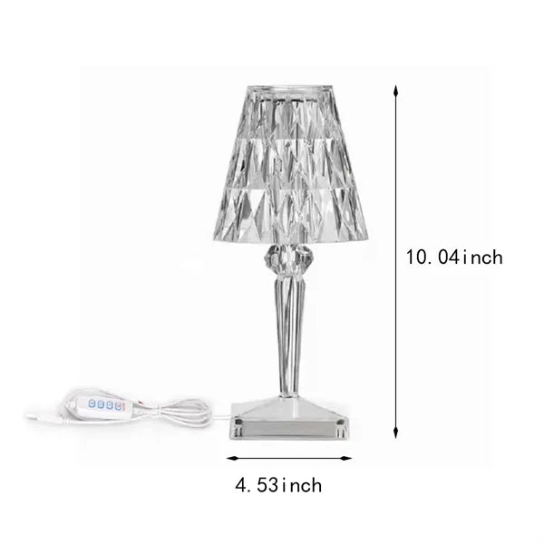 Portable romantic decor acrylic crystal table desk lamp