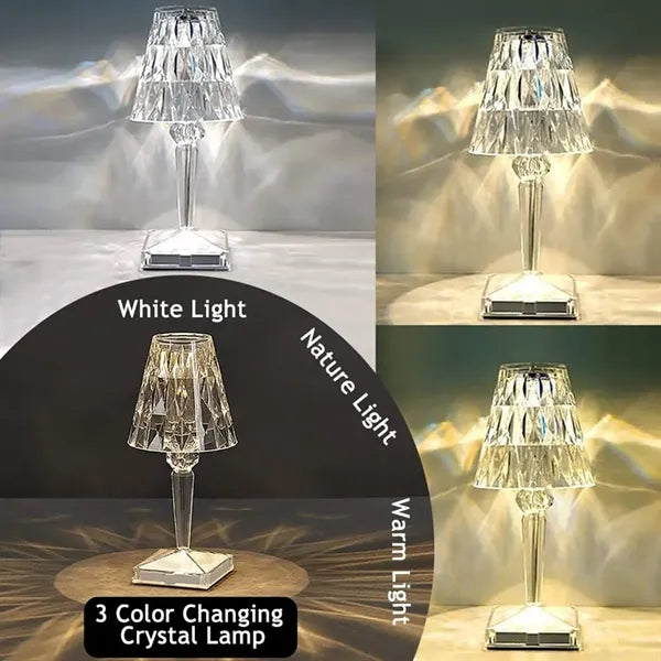 Portable romantic decor acrylic crystal table desk lamp