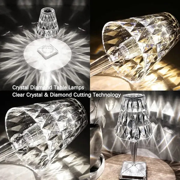 Portable romantic decor acrylic crystal table desk lamp