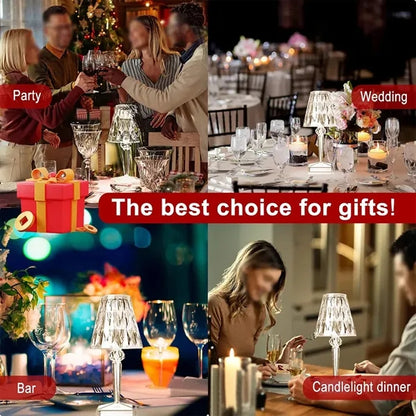Portable romantic decor acrylic crystal table desk lamp