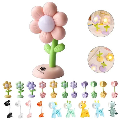 Cute Mini Magnetic Decor Kids Gift Lamp Flower Night Light