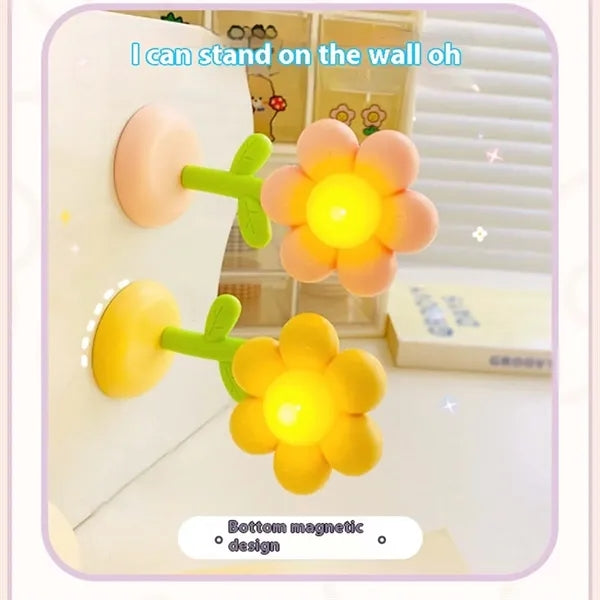 Cute Mini Magnetic Decor Kids Gift Lamp Flower Night Light