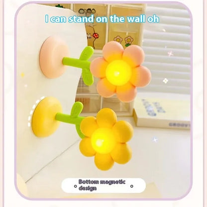 Cute Mini Magnetic Decor Kids Gift Lamp Flower Night Light